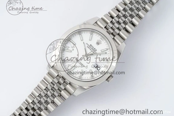 MiroTime 0508 RelaxedFit DateJust 41 SS Polished Bezel KING 1:1 Best Edition 904L Steel White Stick Dial on Jubilee Bracelet VR 2160